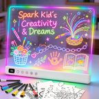 Tablero de dibujo LED con 13 efectos de luz, 16 pulgadas, recargable, para garabatos LED, con colores, tableta de dibujo con luz de neón, regalos para niños, ideas de regalo de Pascua
