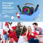 Máquina de karaoke para niños y adultos, altavoz Bluetooth, 2 micrófonos