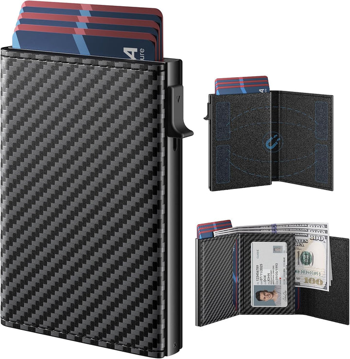 Cartera Typecase para Hombres, Negro fibra de carbono