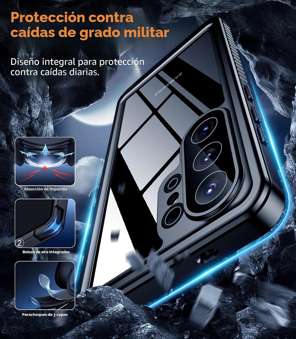 Temdan Funda impermeable diseñada para Samsung Galaxy S26 Ultra, lente y protector de pantalla integrados de grado militar, a prueba de golpes, a prueba de caídas, IP68 bajo el agua, carcasa completa para Galaxy S26 Ultra de 6.9 pulgadas, color negro