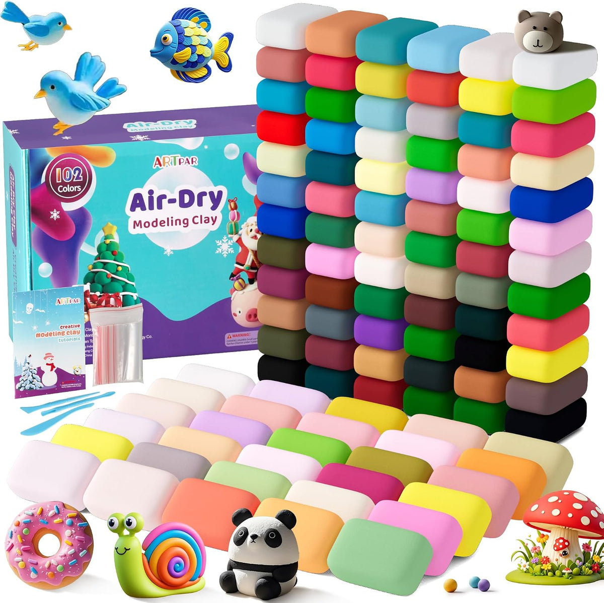 Air Dry Clay 102 Colors,Modeling Magic Clay para Kids Bulk Craft Kit
