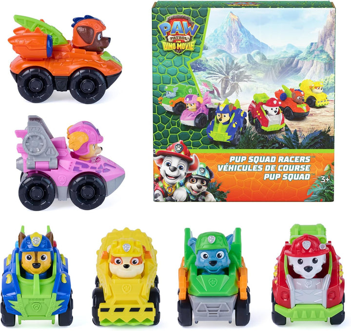 PAW Patrol: The Dino Movie, Pup Squad Racers, paquete de 6 corredor...