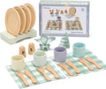 Platos de juego de madera para niños - Accesorios para cocina de juego