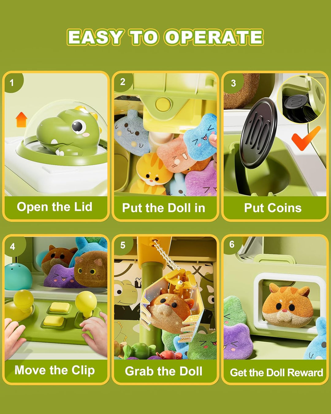 Máquina de garras para niños, mini expendedora con monedas de juego...