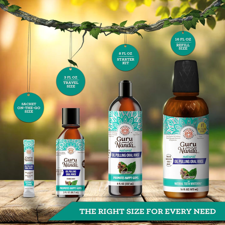 GuruNanda CocoMint Oil Pulling - Enjuague bucal para una higiene or...