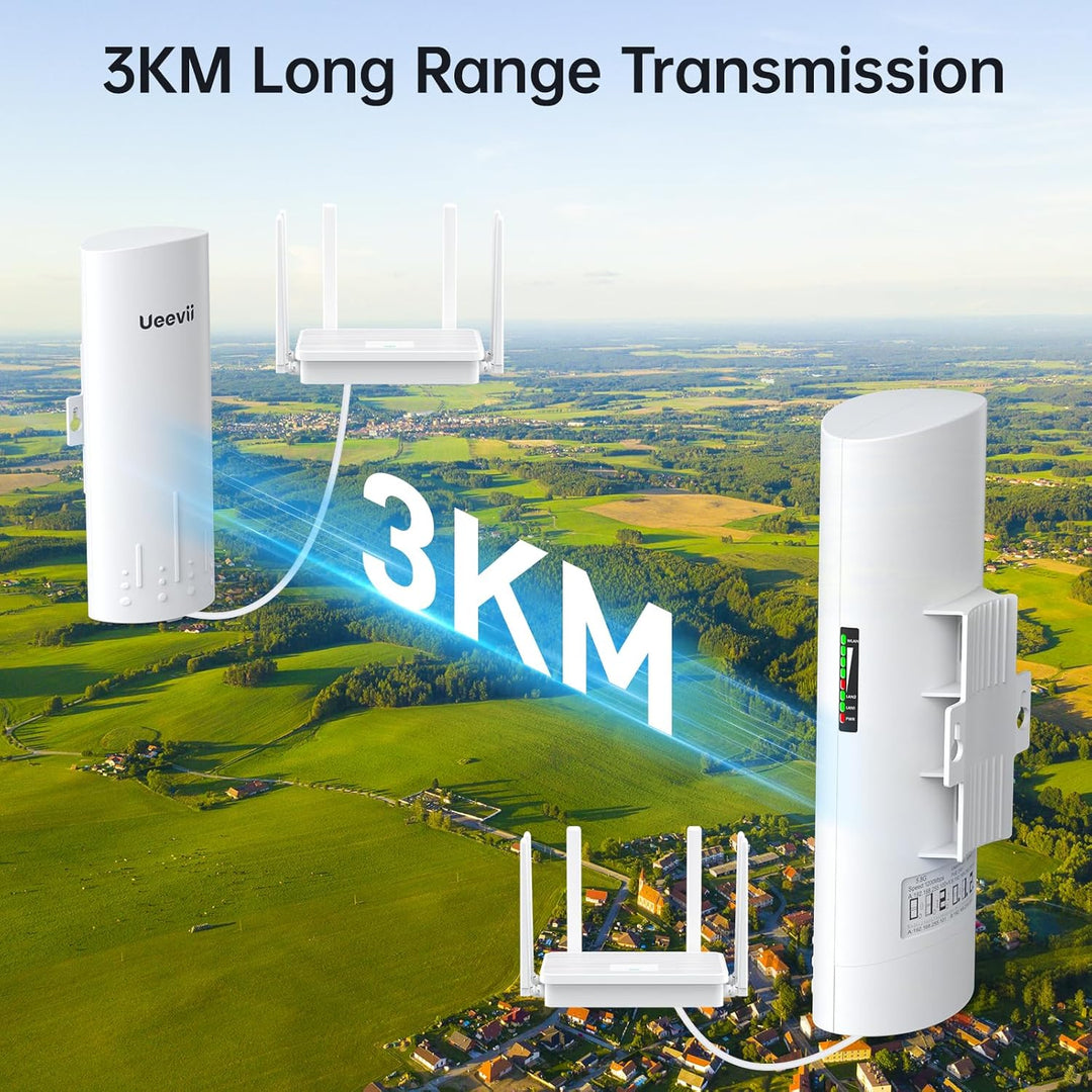 Kit de Puente Inalámbrico UeeVii CPE450 y Router WiFi