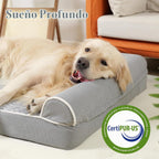 Camas ortopédicas para perros grandes, tapete de espuma para mascotas forrado impermeable con funda extraíble y lavable y parte inferior antideslizante, sofá cama para perros