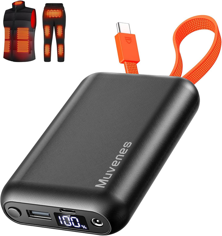 Muvenes Batería de chaleco térmico de 7.4 V 20000 mAh, batería para...