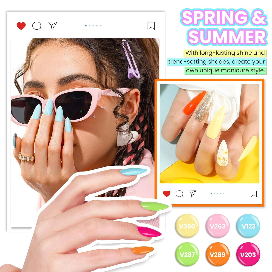 VANREESA Kit de esmalte de uñas en gel con luz UV y kit de lima de...