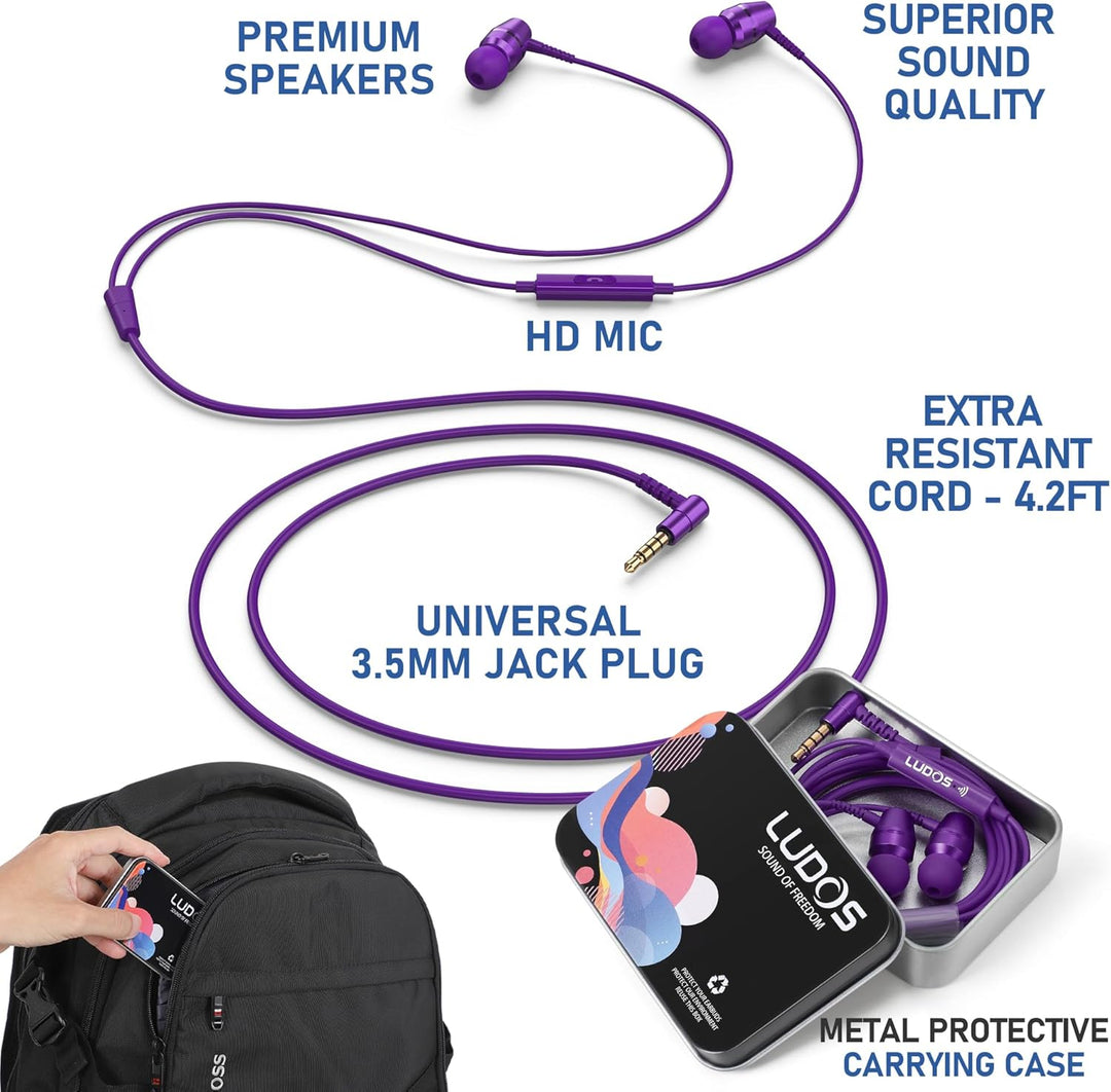 LUDOS OMNITONE Auriculares con cable in-Ear, 5 años de garantía, au...
