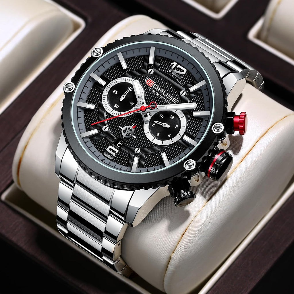 Relojes de Lujo para Hombre de Acero Inoxidable con Cronógrafo de Negocios