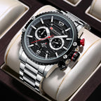 Relojes de Lujo para Hombre de Acero Inoxidable con Cronógrafo de Negocios