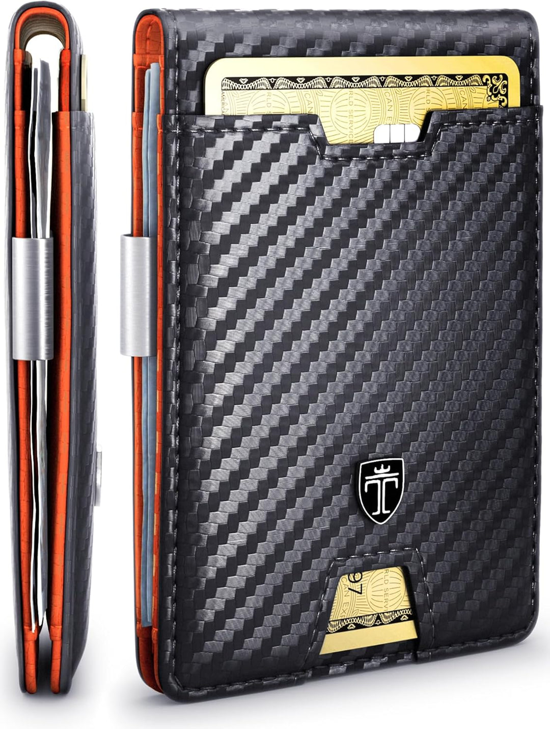TRAVANDO AUSTIN - Cartera para hombre con clip para dinero, bloqueo...