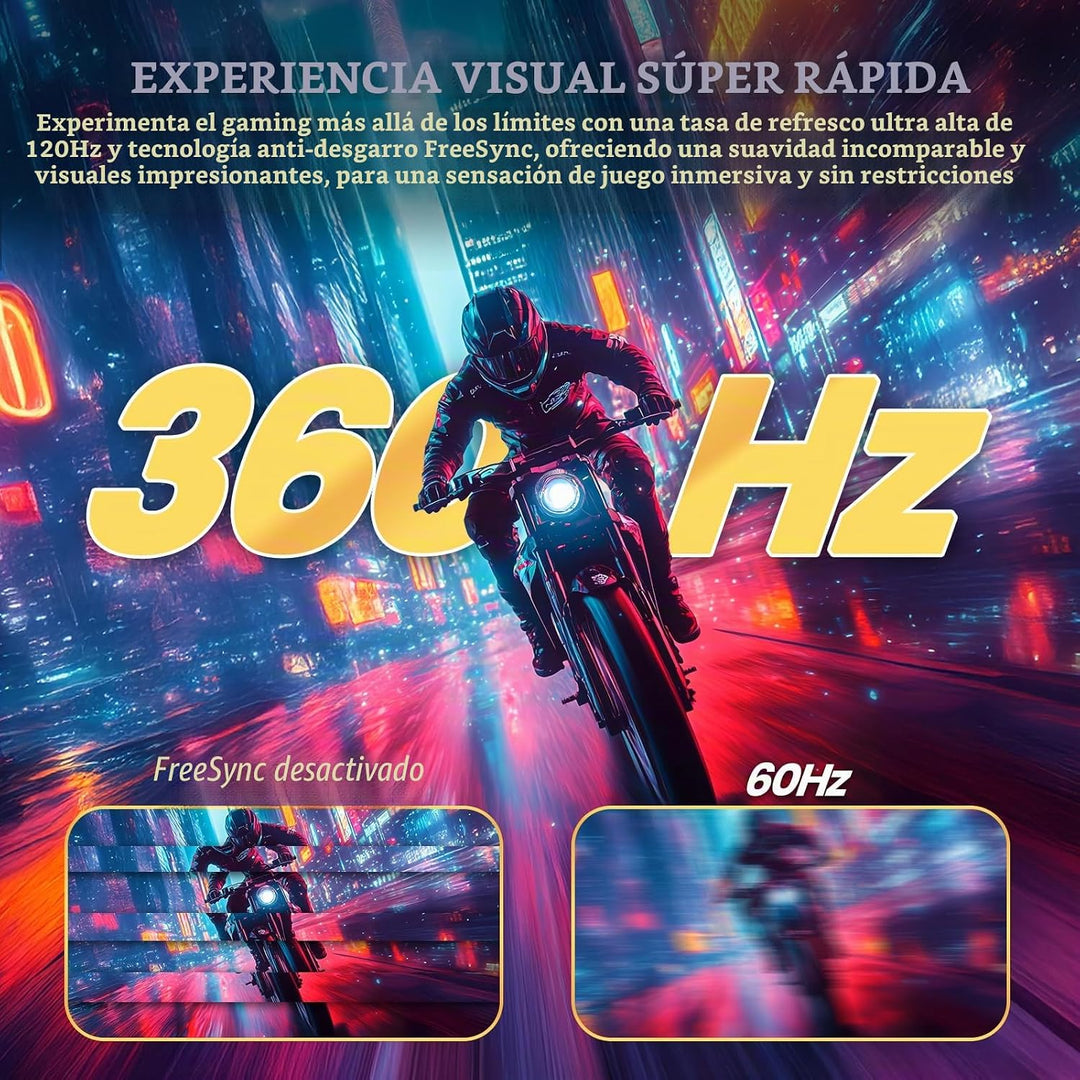 CRUA - Monitor de juegos QHD IPS de 27 pulgadas y 360 Hz, altavoces...