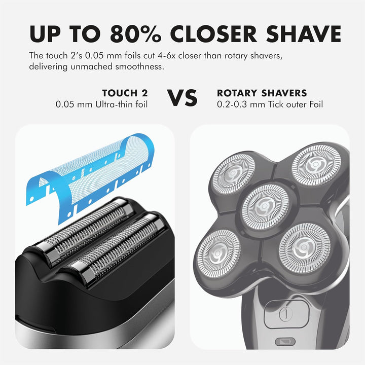 Aberlite Touch 2 - Afeitadora de cabeza de aluminio para hombres ca...