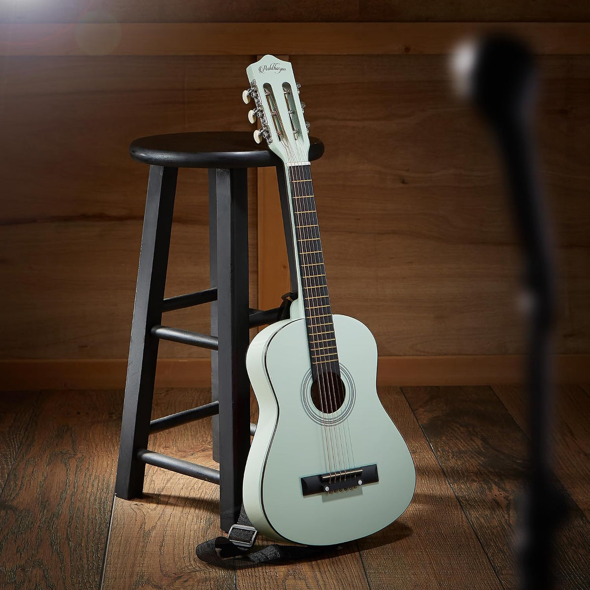 Ashthorpe Guitarra acústica infantil de 30 pulgadas (verde menta), kit de inicio para principiantes con bolsa de concierto, cuerdas adicionales, correa, púas y lecciones