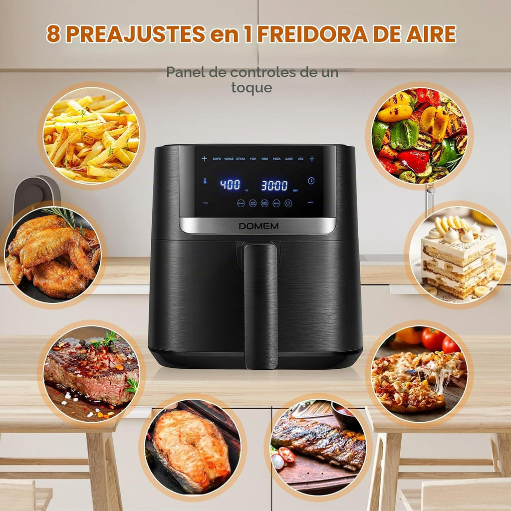 Freidora de aire horno de 4.2 cuartos de galón, multicocina 8 en 1 con cesta antiadherente, freidora de aire con función preestablecida, cocina para comidas saludables y bajas en aceite, operación conveniente