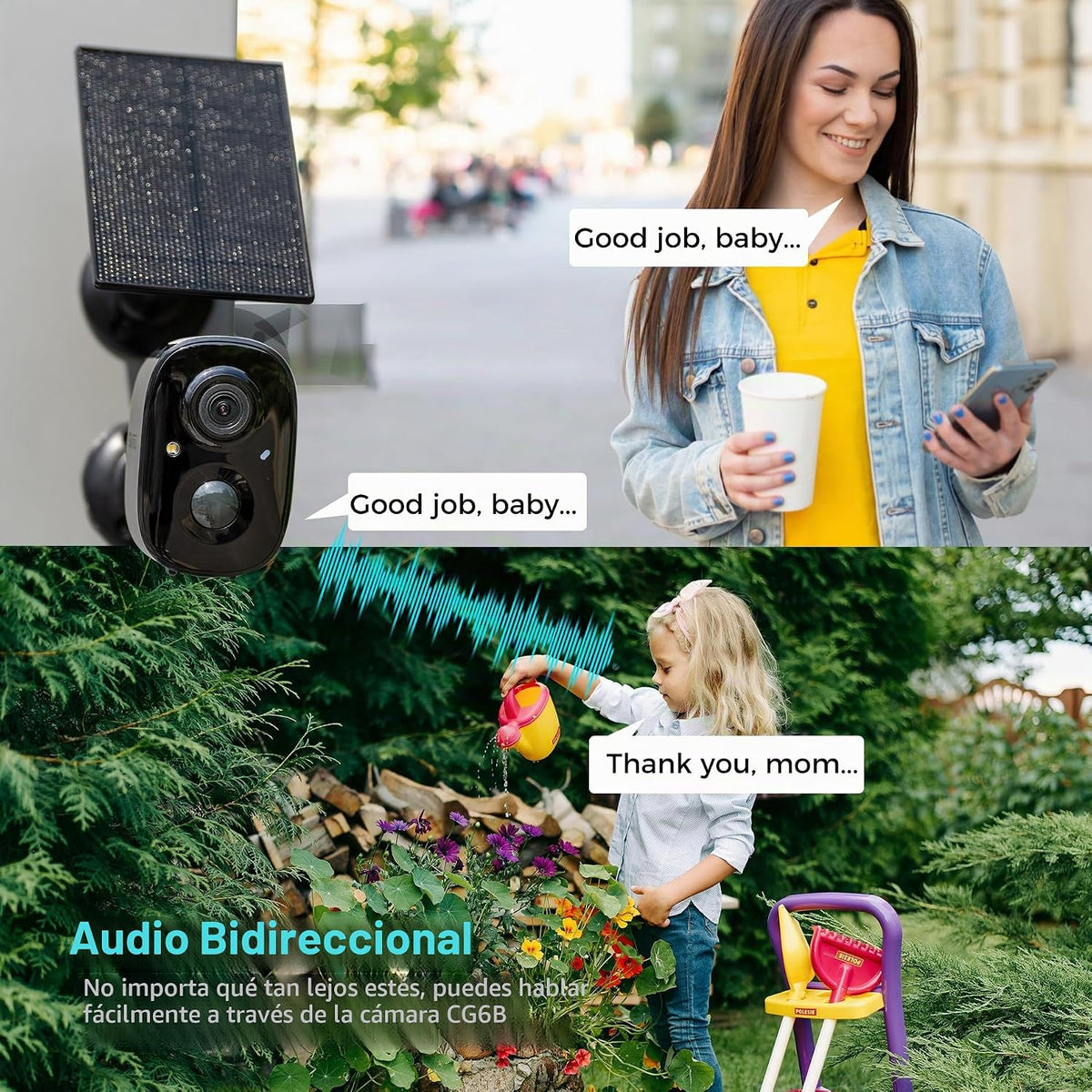 Vicohome 2G6B - Cámara de seguridad solar 2K y timbre de video inteligente DB3 2K con timbre, no necesita NVR, funciona con pilas, fácil de configurar, detección de movimiento, audio bidireccional