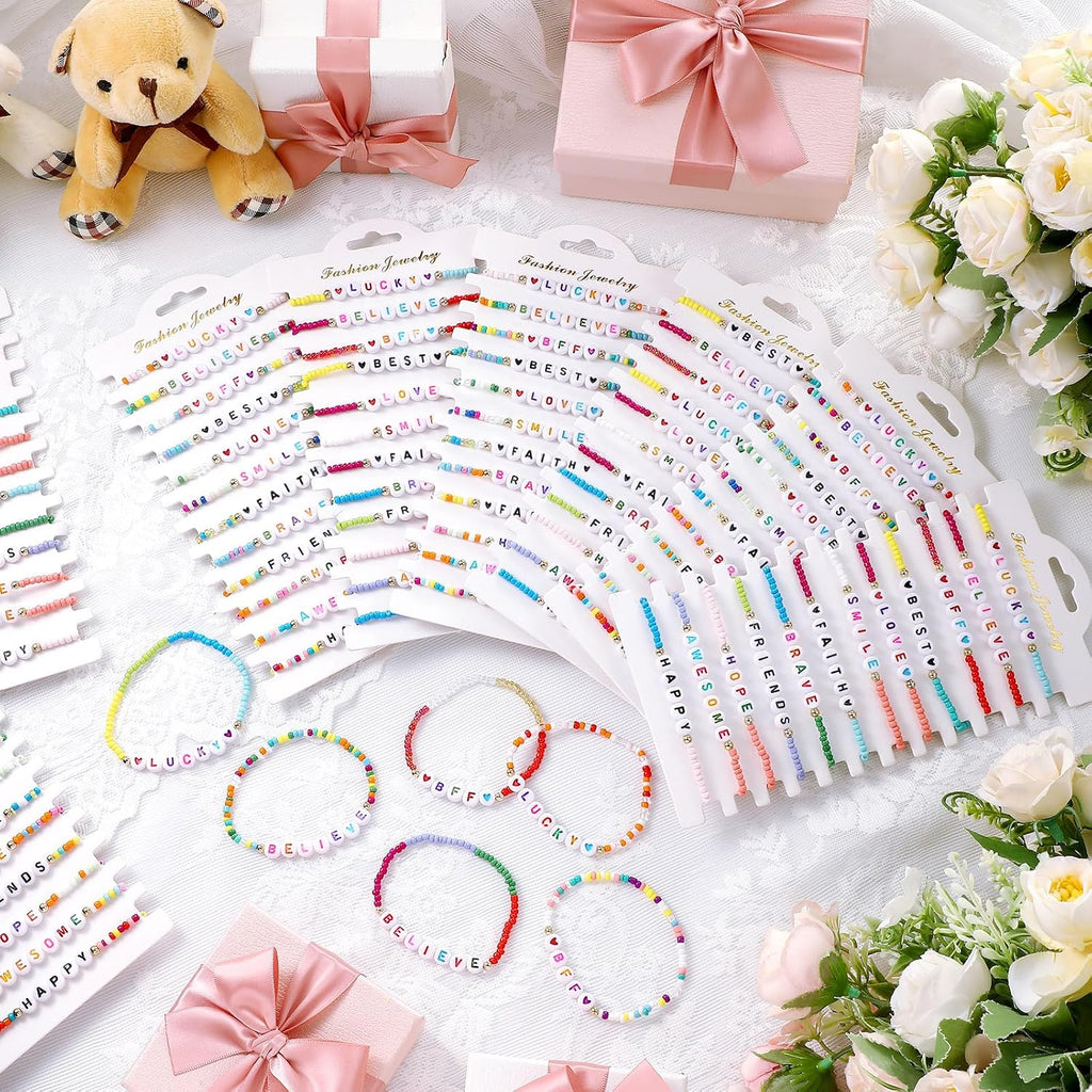 96 Pcs Pulseras de Amistad con Cuentas: Favors de Fiesta Inspiradores al por Mayor