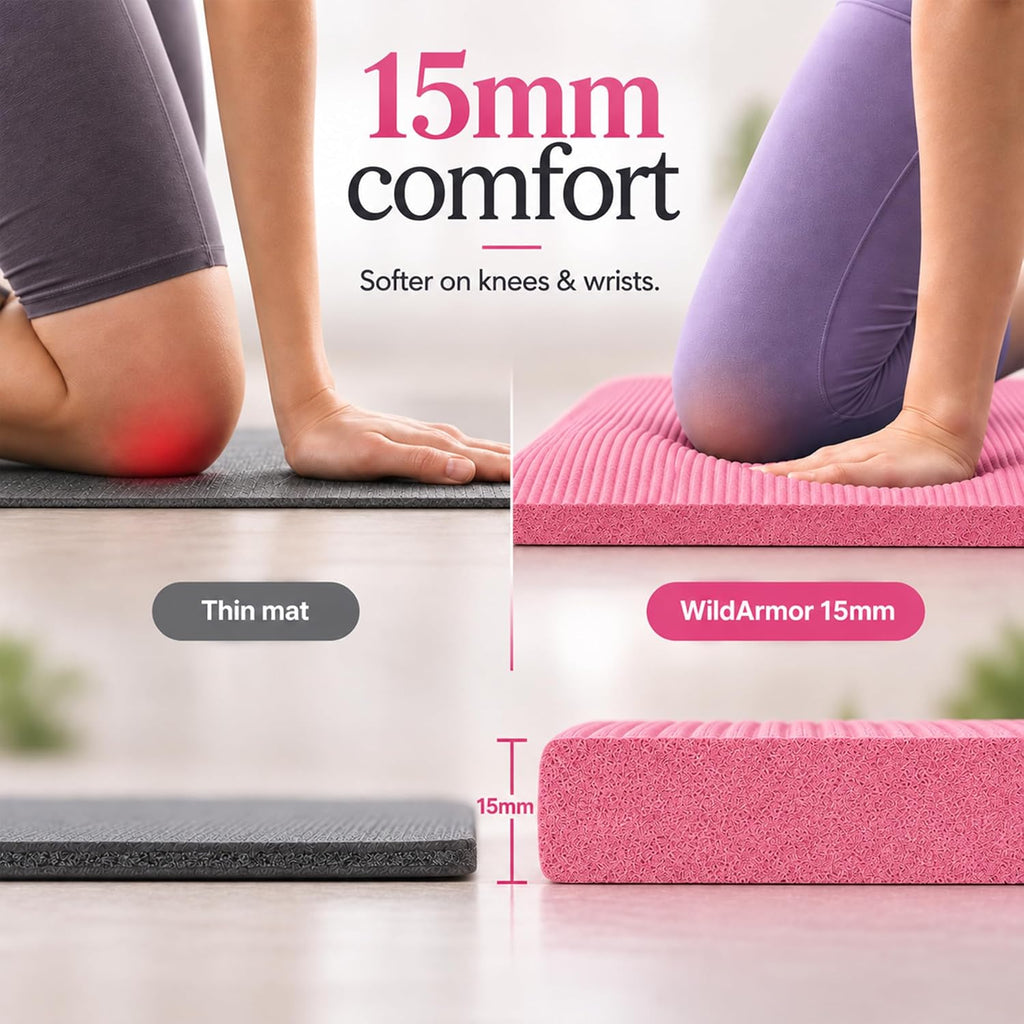 Tapete de yoga extra grueso, antideslizante de 0.591 in NBR, 72 x 24 pulgadas, viene con bola de masaje TPE y cronómetro digital, alfombrilla de entrenamiento para ejercicio en casa, fitness, pilates