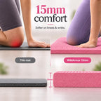 Tapete de yoga extra grueso, antideslizante de 0.591 in NBR, 72 x 24 pulgadas, viene con bola de masaje TPE y cronómetro digital, alfombrilla de entrenamiento para ejercicio en casa, fitness, pilates