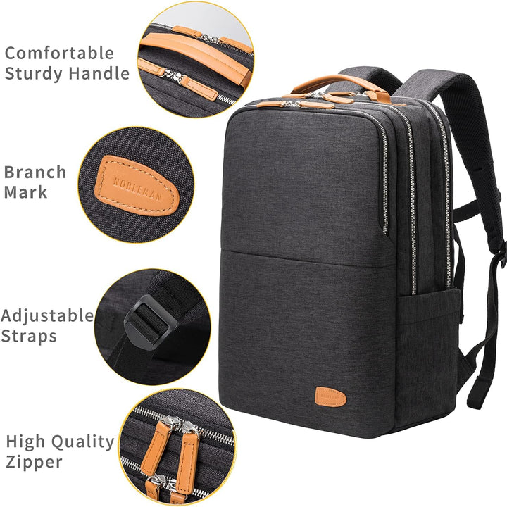 NOBLEMAN Mochila para portátil de viaje para hombres, resistente al...