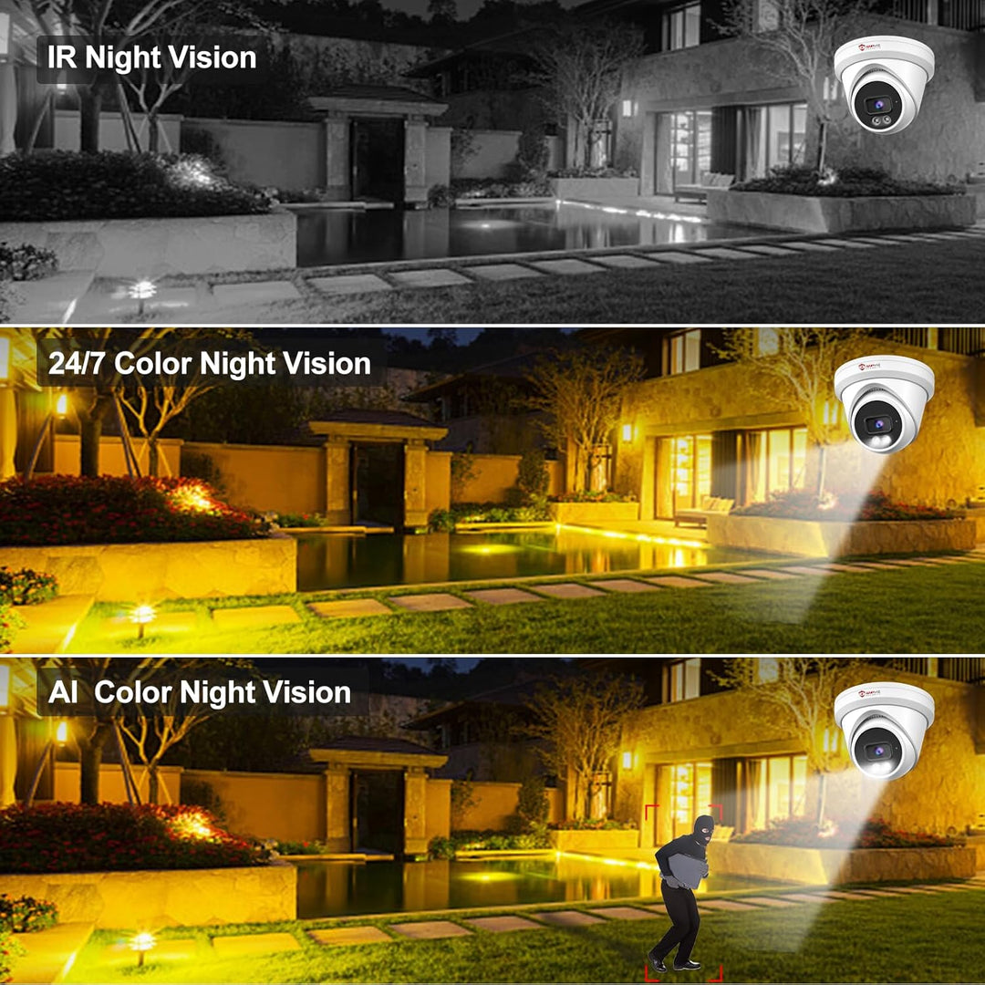 Cámara de turrón Anpviz IP PoE de 5 MP, visión nocturna inteligente...