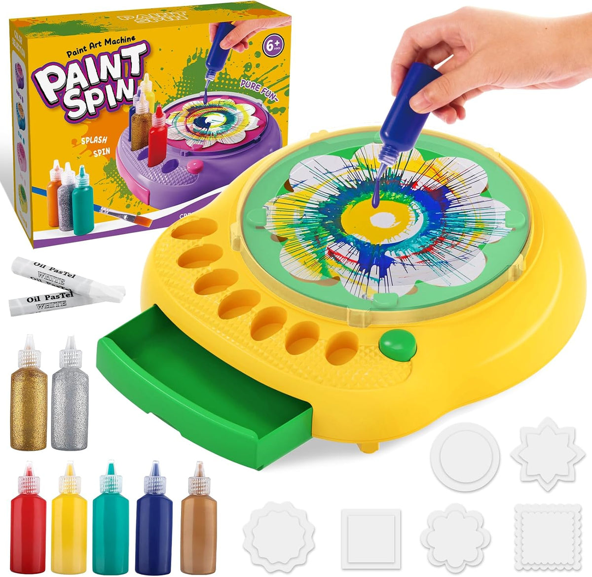 Máquina de arte giratorio para niños, kit de regalo para artes y