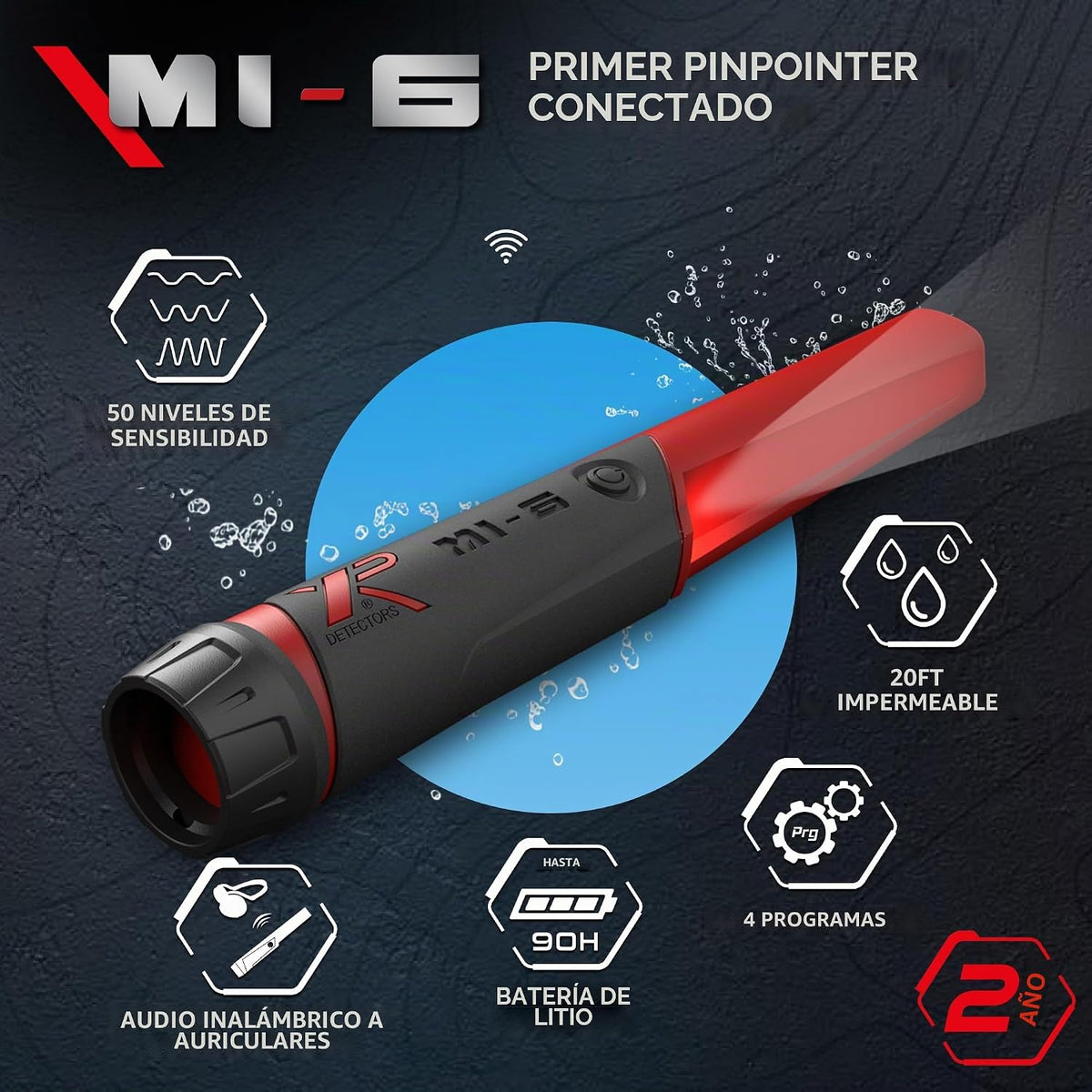 XP MI-6 Pinpointer: Estéreo y totalmente conectado con detectores XP para adultos