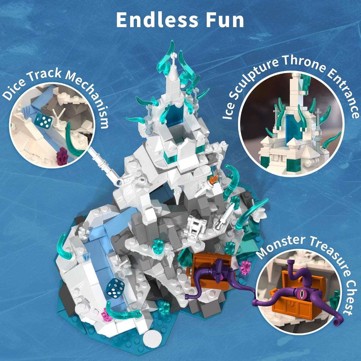 Juego de construcción de dragón esmerilado, bloques de edificios de castillo medieval para adultos
