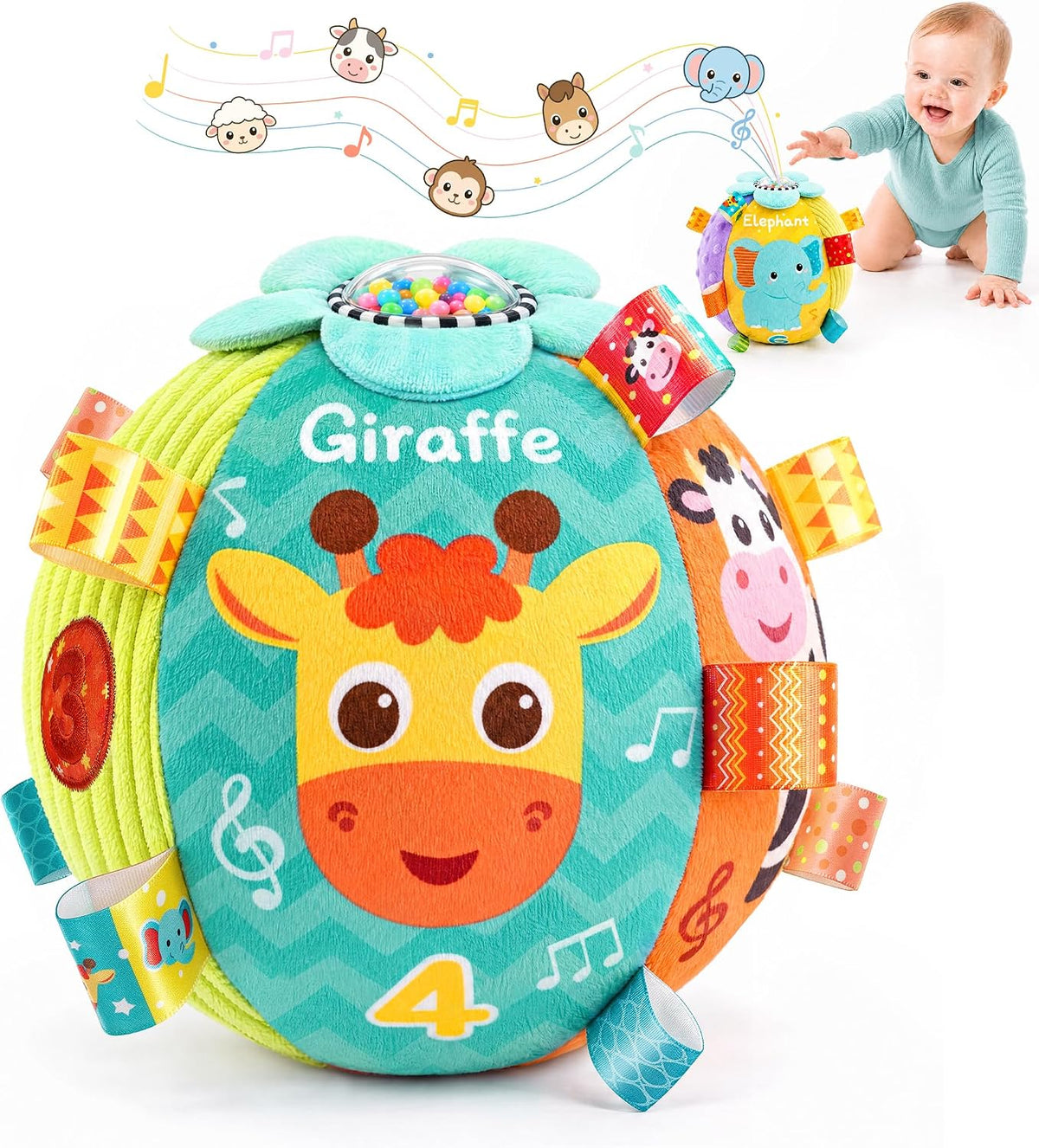 Juguetes para bebés de 6 a 12 meses, juguete sensorial con sonidos y