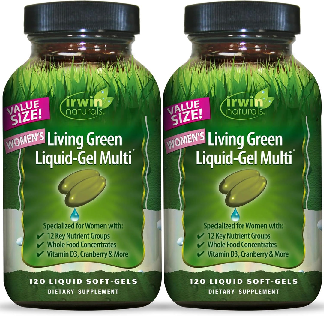 Irwin Naturals Women's Living Green Liquid Gel Multi \u2013 120 cáp...