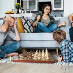 Juego de ajedrez magnético de madera de 17 pulgadas para adultos y niños, juegos de mesa de ajedrez con piezas magnéticas y reinas adicionales, juegos de ajedrez plegables portátiles grandes y únicos