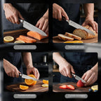 imarku Juego de cuchillos japoneses Santoku de acero inoxidable de 18