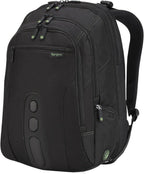 Targus Spruce EcoSmart - Mochila de viaje para laptop de 17 pulgadas, mochila de mano compatible con la TSA, bolsa para computadora portátil para trabajo y viajes, color negro (TBB019US)