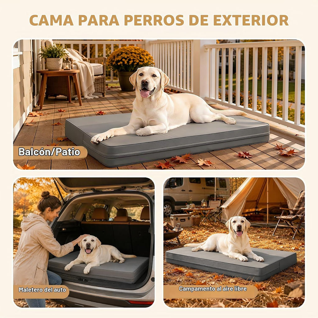 Cama impermeable XL para perro al aire libre Colchón grande para jaula 42" Lavable Cuero limpiable