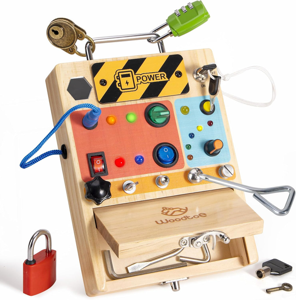 Montessori Busy Board, juguete de aprendizaje sensorial 3 en 1 para