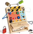 Montessori Busy Board, juguete de aprendizaje sensorial 3 en 1 para
