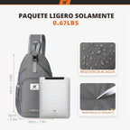 SKYSPER - Mochila de bandolera con bloqueo RFID, mochila cruzada en el hombro, mochila de viaje y senderismo, mochila de día para mujeres y hombres (gris oscuro)