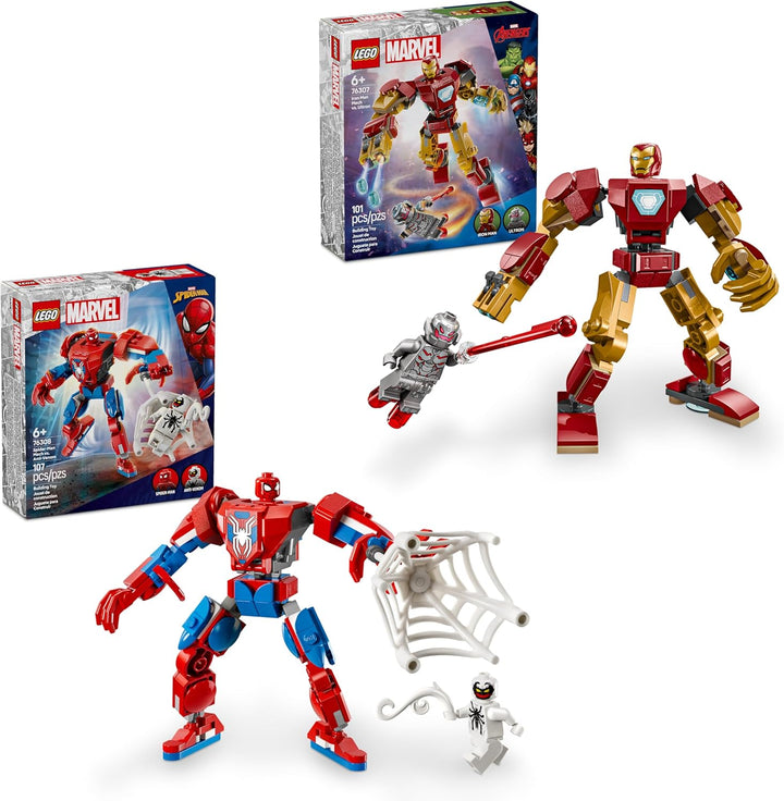 Paquete de juegos de construcción LEGO Marvel Spider-Man Mech vs. A...