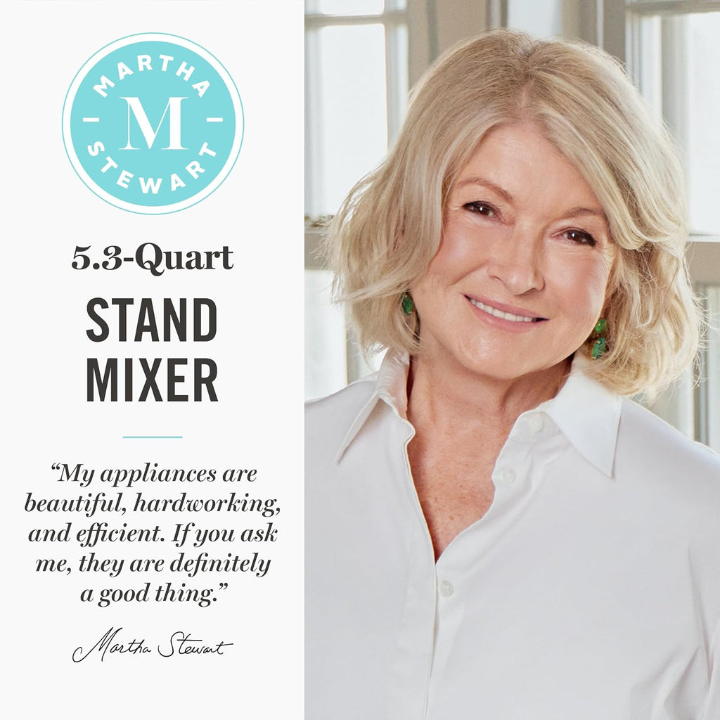 Martha Stewart Batidora de pie con cabezal inclinable de 5.3 cuartos