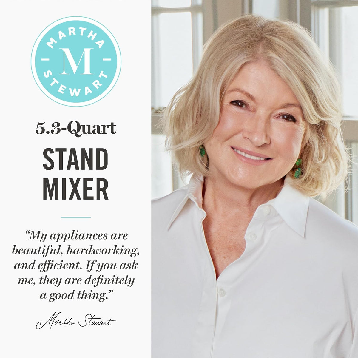 Martha Stewart Batidora de pie con cabezal inclinable de 5.3 cuartos