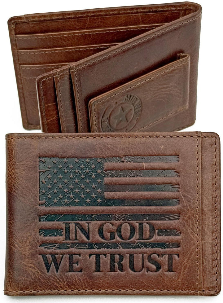 MID WEST RANGE Billetera plegable con clip de dinero para hombre, c...