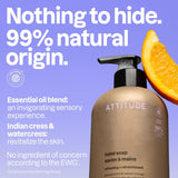 ATTITUDE Jabón líquido para manos con aceites esenciales, lavado de...
