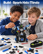 5-en-1 Kit de Robótica RC de Policía para Construir, control remoto y APP, Regalo STEM