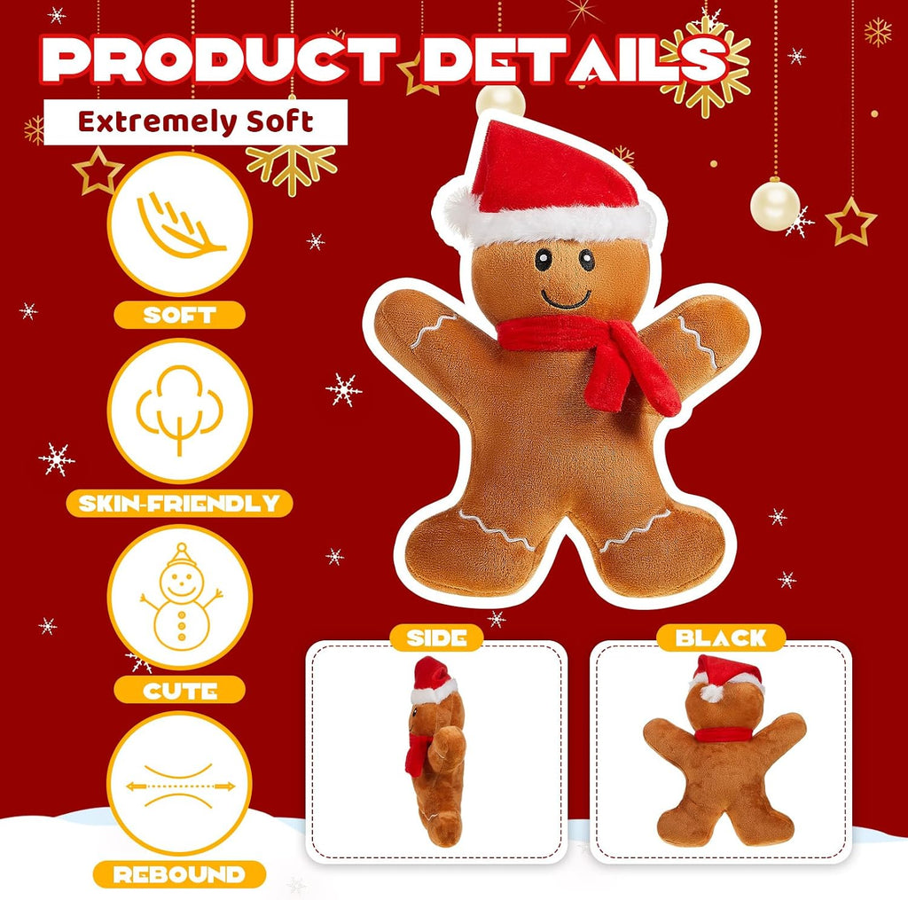 Poen - 4 almohadas de peluche de 10 pulgadas con diseño de hombre de