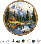 Rompecabezas de ocio junto al lago para adultos, regalos de madera, 265 piezas, 13.4 x 13.4 pulgadas