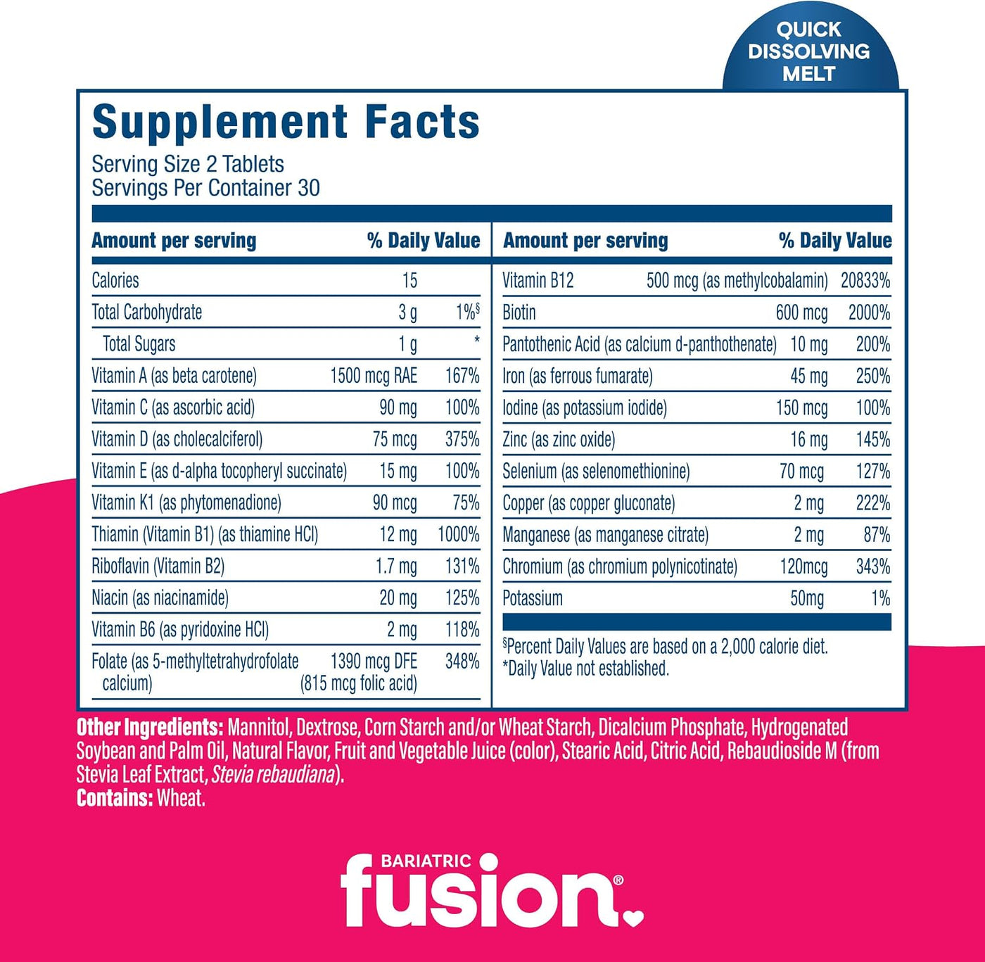 Bariatric Fusion Multivitamínico bariátrico con hierro Quick Melt |...