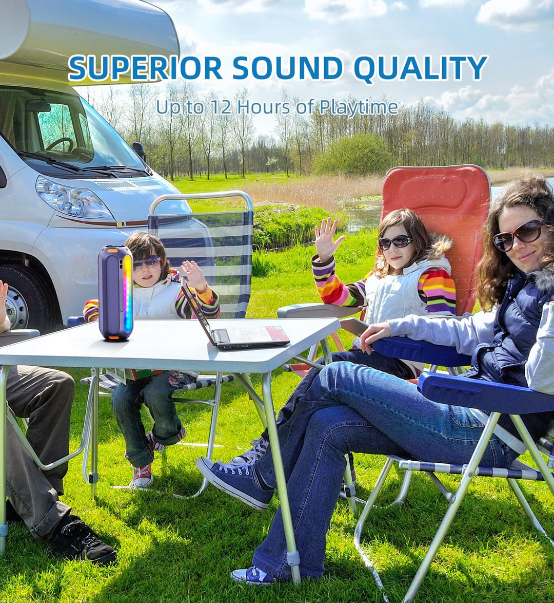 ABFOCE Altavoz de golf magnético Bluetooth con 7 luces intermitente...
