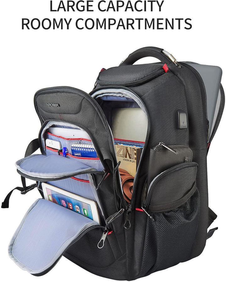 KROSER Mochila de viaje para laptop de 17.3 pulgadas, XL, mochila p...